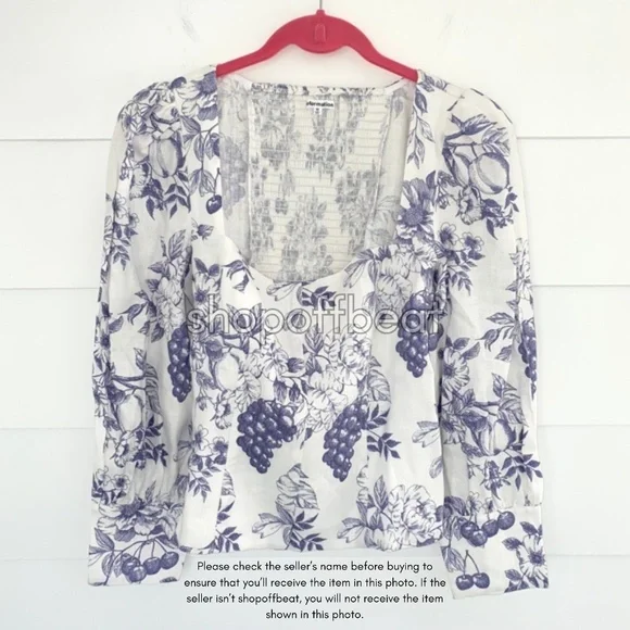 NEW Reformation Stilton Linen Top Carla 10 - Picture 7 of 17